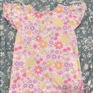 Charming Floral Kids Tee - Pink and Yellow